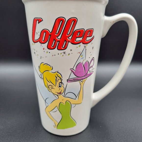 Tinkerbell Disney Store Fairies Coffee Mug Cup Ceramic 16oz White Purple Tea - Picture 3 of 11